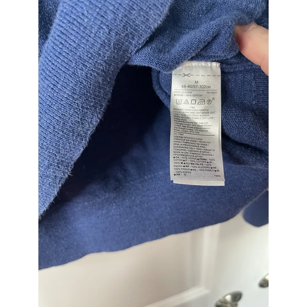 Banana Republic Long Sleeve Crewneck‎ 100% Cotton Slub Sweater Blue Men's Medium